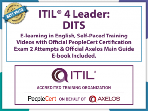 Special Offer ITIL® 4 Leader: Digital and IT Strategy (DITS) E-Learning Self-Paced Training Videos with Official PeopleCert Certification Exam 2 Attempts & Official Axelos Main Guide E-book – 1WorldVerify.