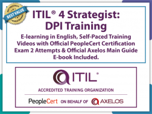 Special Offer ITIL® 4 Strategist: Direct Plan and Improve (DPI) E-Learning Self-Paced Training Videos with Official PeopleCert Certification Exam 2 Attempts & Official Axelos Main Guide E-book – 1WorldVerify.