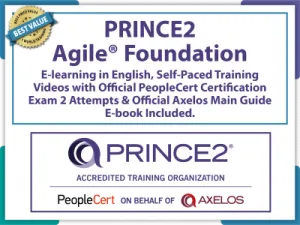 Special Offer PRINCE2 Agile® Foundation E-Learning in English, Self-Paced Training Videos with Official PeopleCert Certification Exam 2 Attempts & Official Axelos Main Guide E-book – 1WorldVerify.